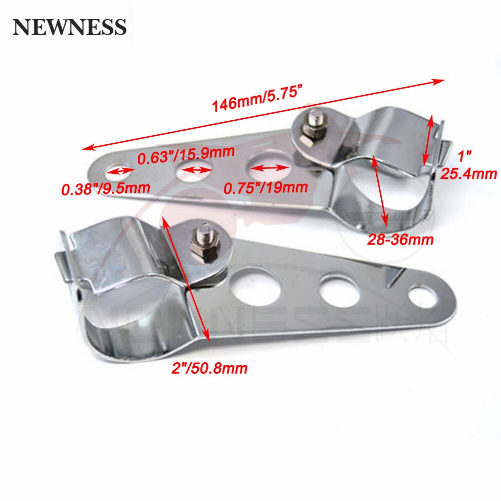 Double phare chromé pour moto Dominator nu, Double, réglable sur le côté, 28mm-36mm