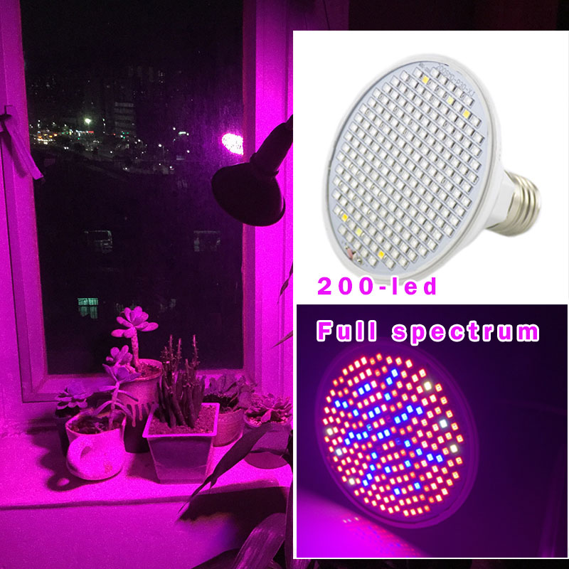 Led Plant Licht Groeien Groeiende Tent Box Volledige Spectrum Bloem 200 Uv Ir Kamer E27 Lamp Clip Lamp Dual Voor indoor Growbox Hydro