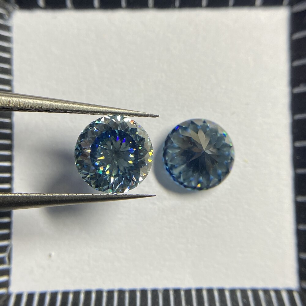 Meisidian Newest Lab Created Excellent 1 Karat 6.5mm 100 Faceted Cut Blue Sapphire Moissanite Diamond Price Per Carat