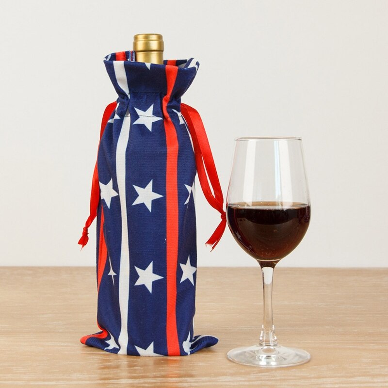 Unabhängigkeit Schild Wein Flasche Abdeckung Patriotischen 4th von Juli Denkmal Schild Dekor Wein
