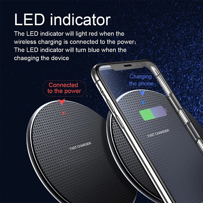 Qi Wireless Charger 10W Phone Charger For Xiaomi Mi 11 10s Lite Wireless Charging Pad For iPhone 12 11Pro Max Mini X XR 8 Plus
