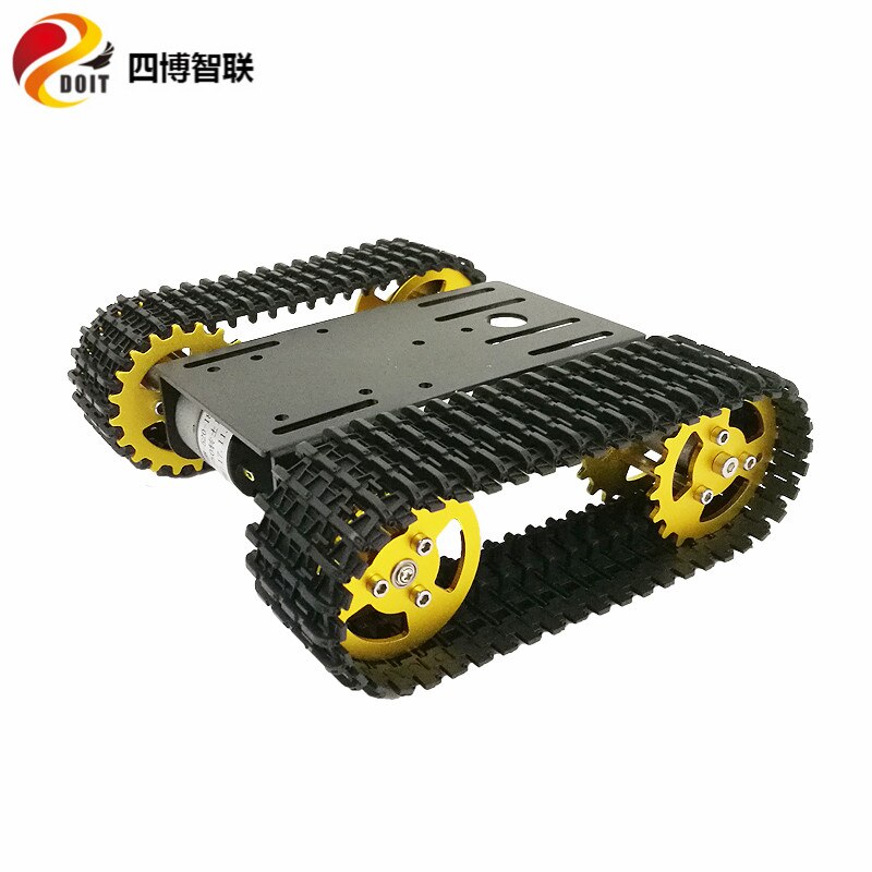 SZDOIT Mini T101 Metal tracked tank chassis kit smart crawler car robot platform Aluminum alloy wheel 12V motor DIY for Arduino