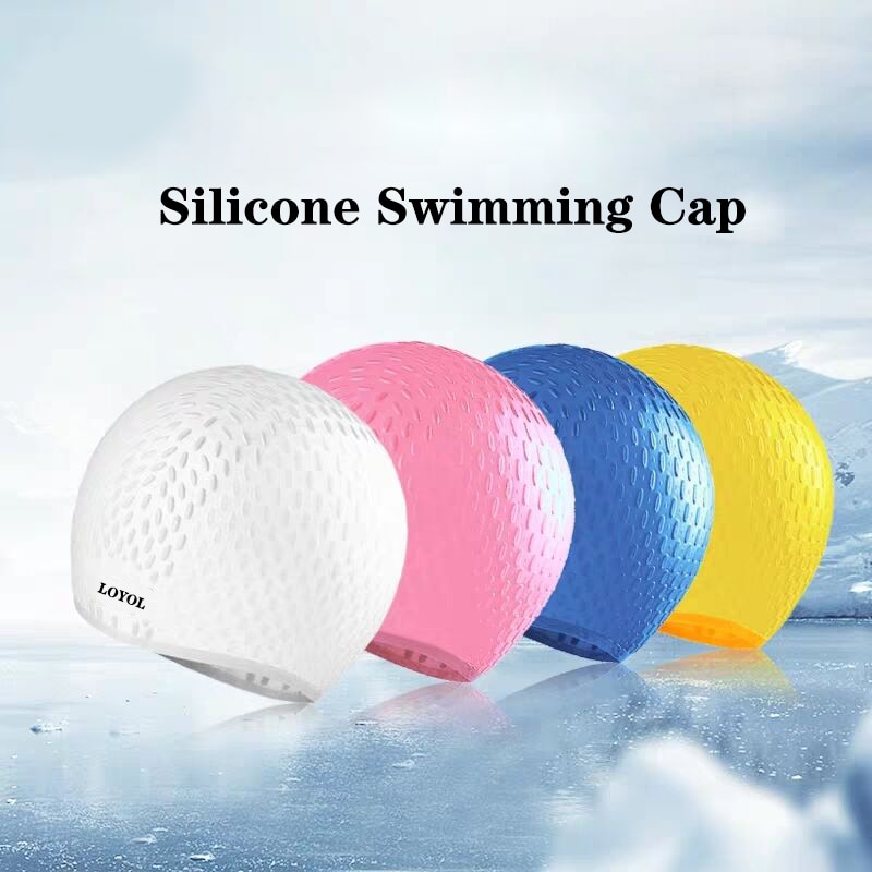 Kvinder silicium svømningshætte voksne vandtætte store mænd swimmingpool hat langt hår ørebeskyttelse fleksible sommer dykning hætter