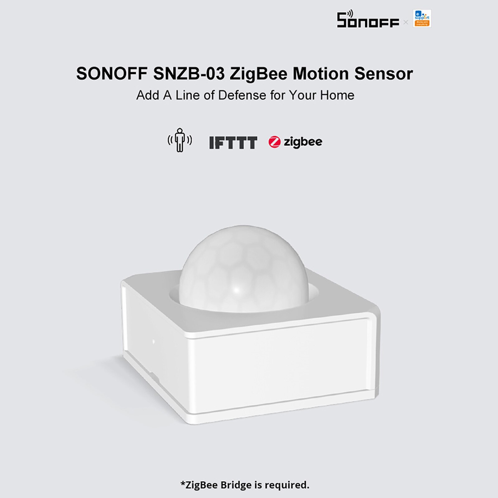 Sonoff-sensor inteligente de segurança para casa com sensor de movimento zigbee