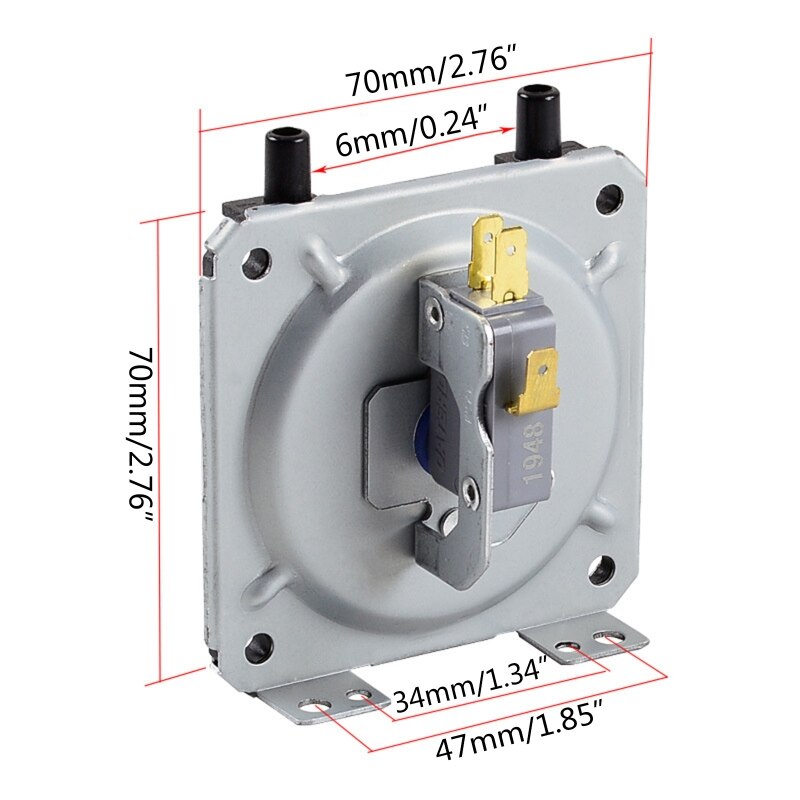 Water Heater Pressure Switch Gas Furnance Vent Air Pressure Switch HVAC Differential Pressure Switch Adjustable A0NC