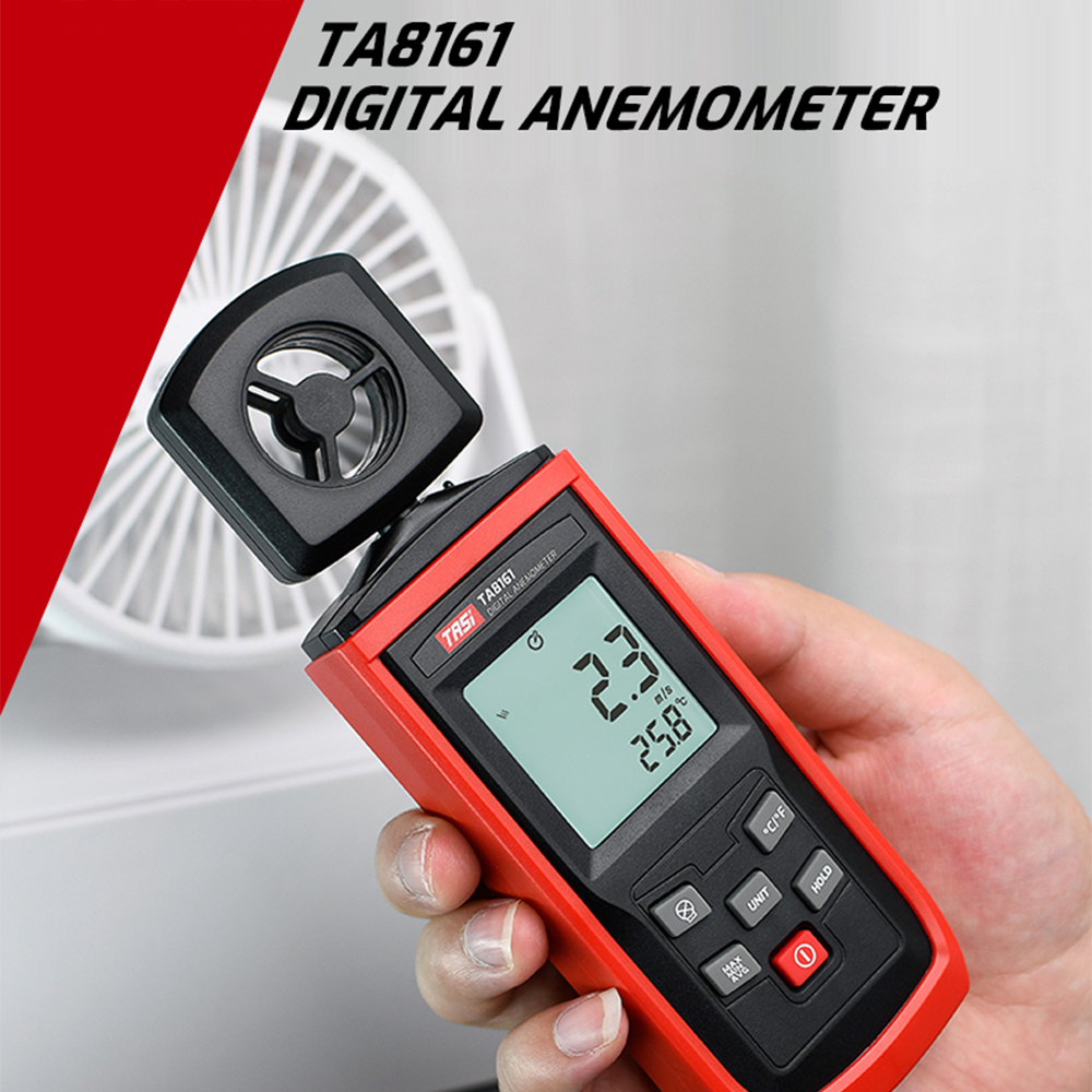 TASI TA8161 Digital Anemometer High Precision Anemograph Wind Velocity Indicator Air Velocity Air Temperature Measurement
