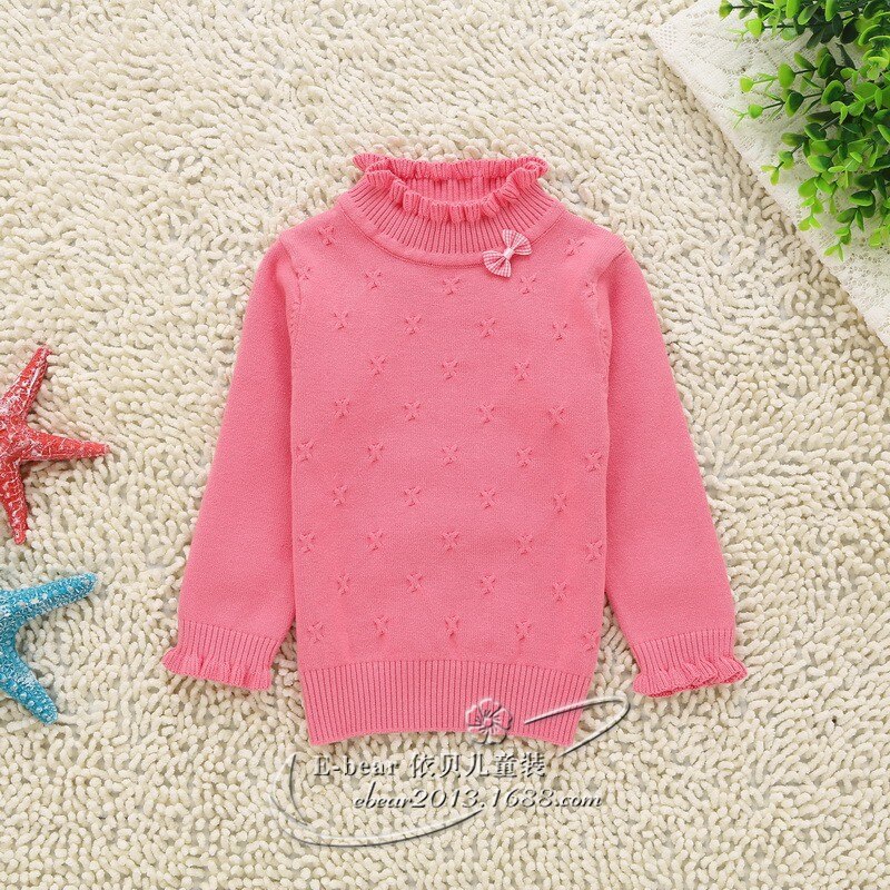 winter girls' sweaters 6-12 years children sweaters B1258: light red / 7