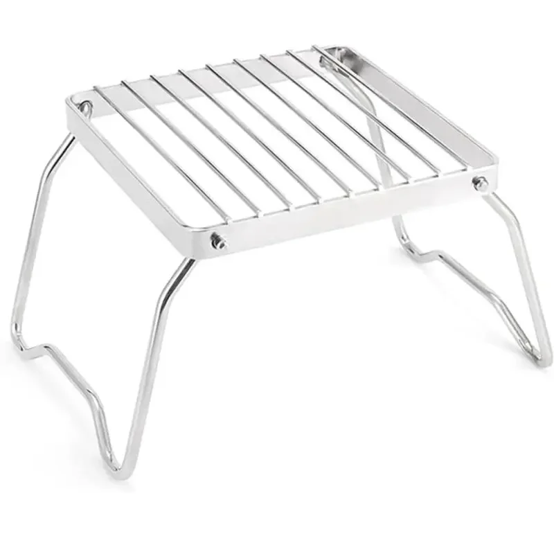 Outdoor Roestvrijstalen Kachelhouder Camping Draagbare Opvouwbare Mini Barbecue Rack Set Pot Houder Bakplaat: Default Title