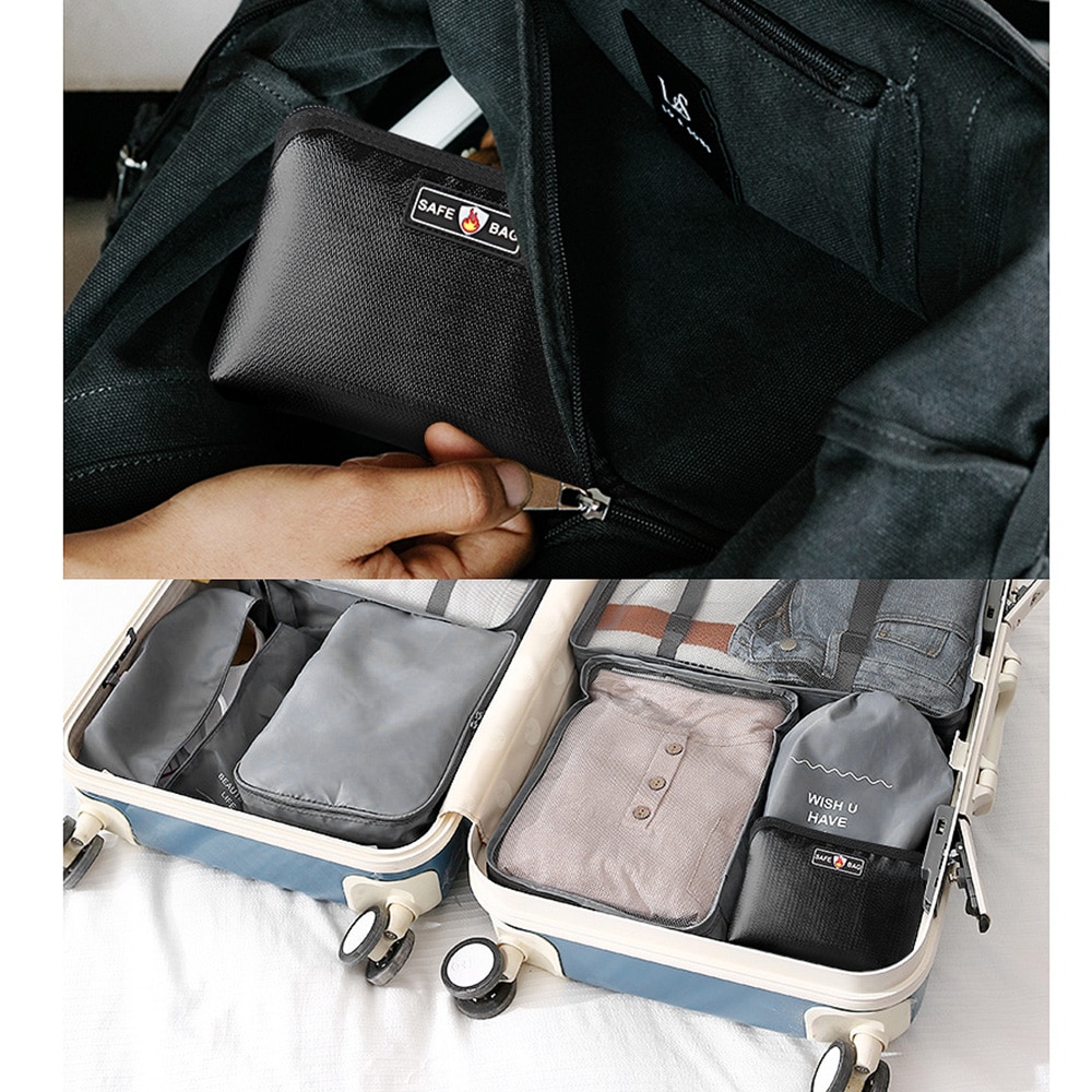 Fireproof Waterproof Document Bags Liquid Silicone Heat Insulation Fire and Water Resistant Safe Bag Zippered Office Suppllies