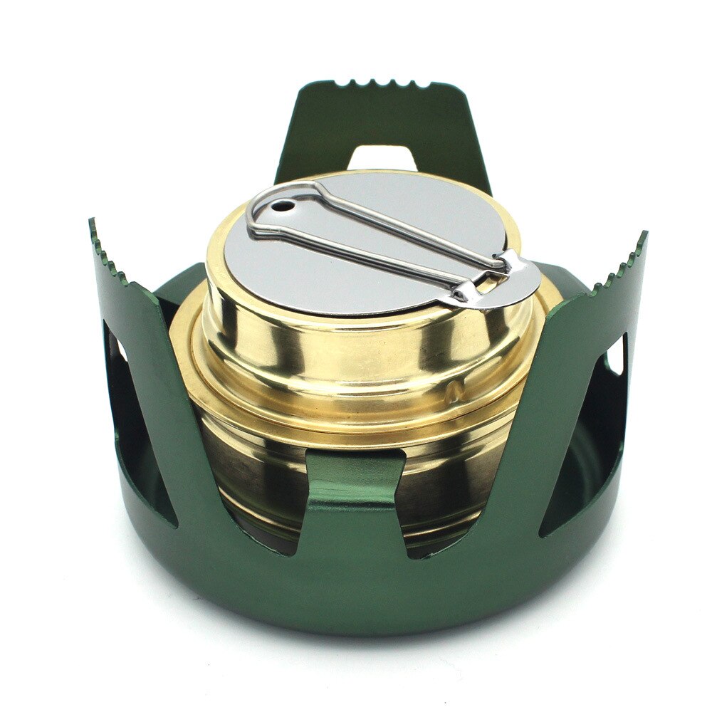 Draagbare Outdoor Picknick Kachel Mini Ultralichte Verbrandingsinstallatie Alcohol Kachel Camping Oven Camping Voor 1-2people: Green