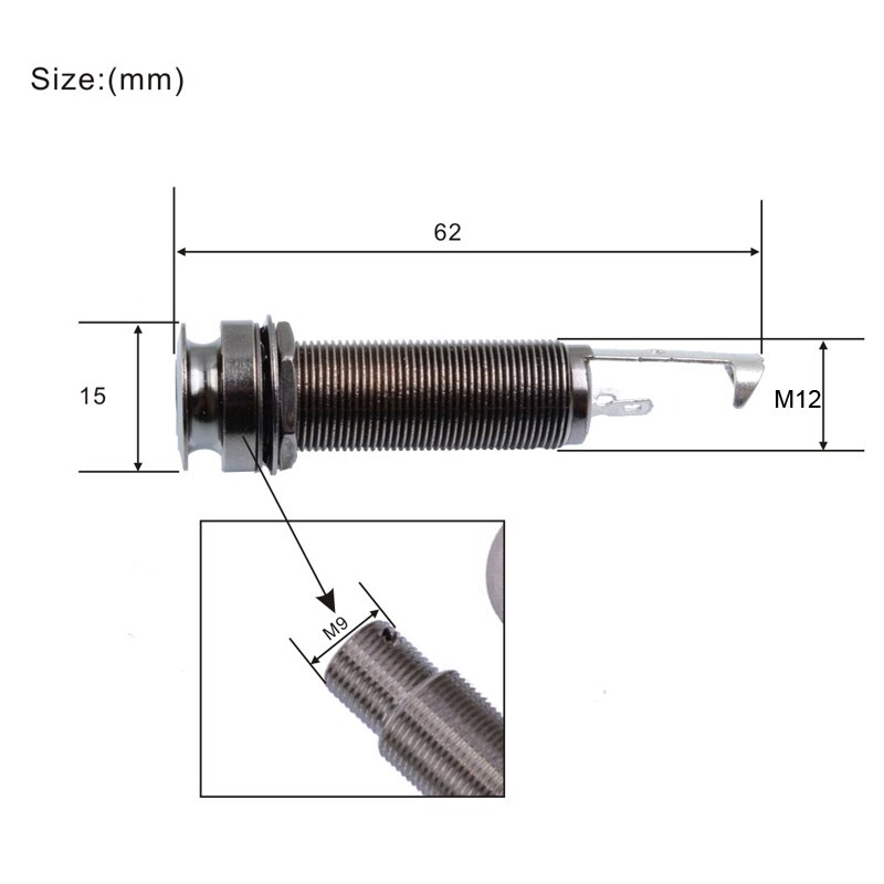 4 couleurs fileté cylindre guitare électrique basse sortie entrée sangle fin Pin Jack guitare pick-up prise 6.35