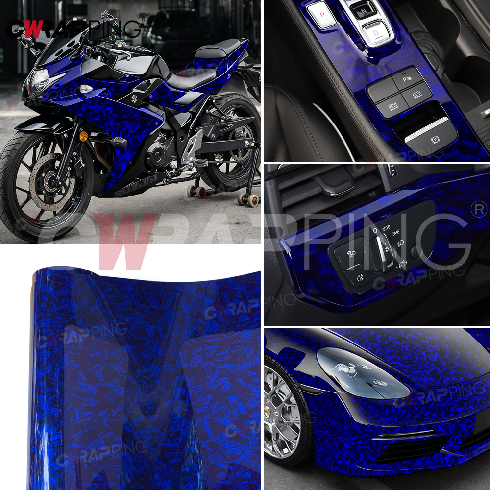 Wrap Vinyl Auto Aufkleber Glänzend Geschmiedet Carbon Faser Auto Aufkleber Wasserdicht Farbe Fahrzeug Dekoration Karosserie Bedecken Motorräder