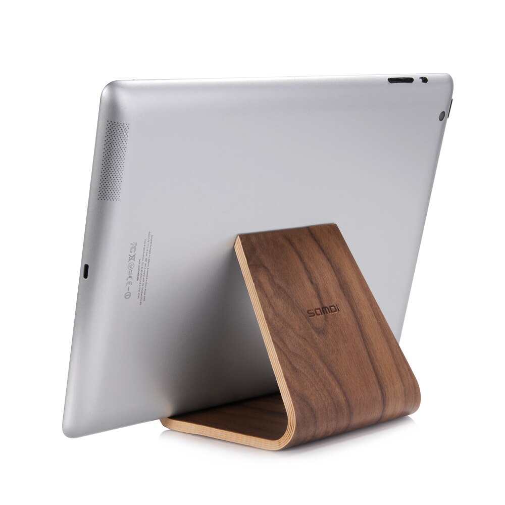 Samdi Mini Hout Houten Plaat Ondersteuning Dock Houder Staat Desktop Computer lui plank voor ipad 1 2 3 4 tablet pc pda