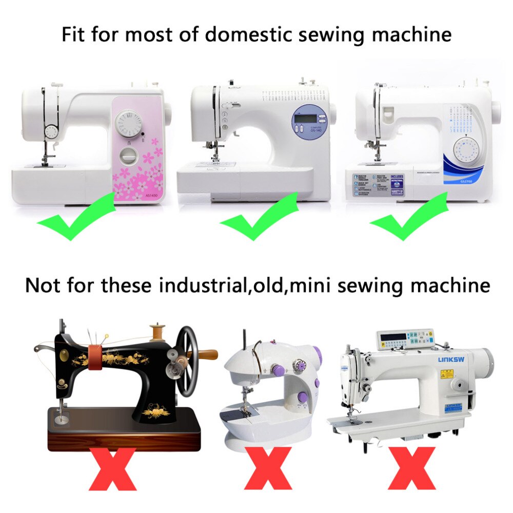 OUTAD 32 pièces/ensemble pieds pied presseur aiguille à tricoter Machine à coudre domestique tressage point aveugle Darning pour frère chanteur Janom