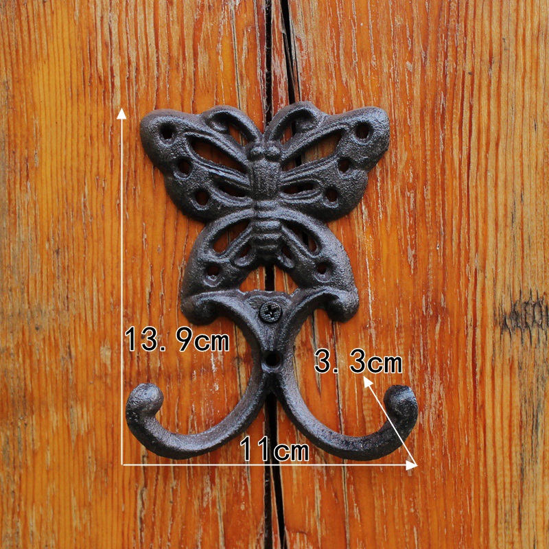 Decoração de parede decorativa retrô europeu coroa série ferro fundido gancho de roupas decorativo casaco de parede: MULTI