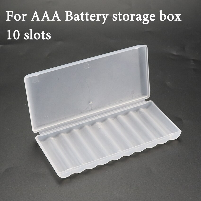 8/10 Grid AA AAA Plastic Battery Holder Case Organizer Container AA Batteries Storage Box Holder Hard Case Cover Battery Holder: AAA-10 slots