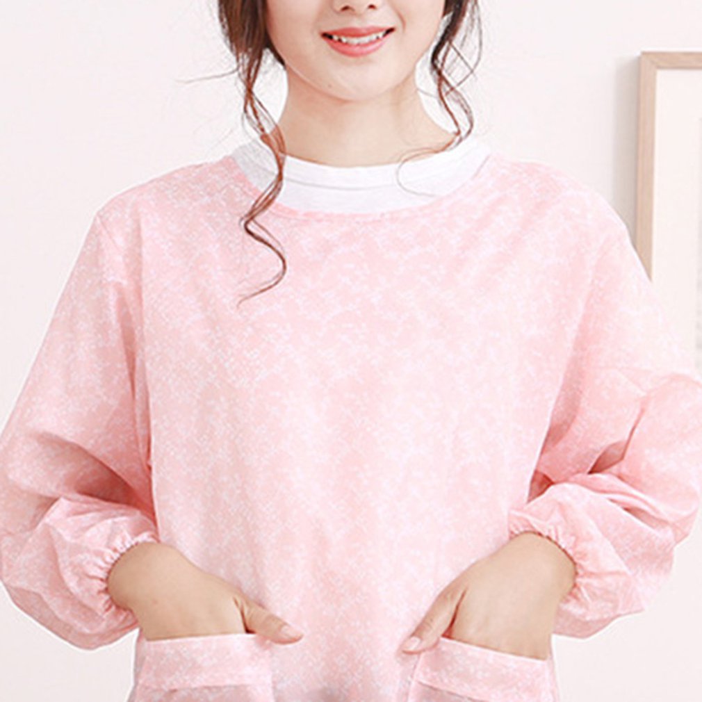 Korean Home Kitchen Long-sleeved Apron Adult Smock Unisex Anti-wear Waterproof Anti-oil Overalls
