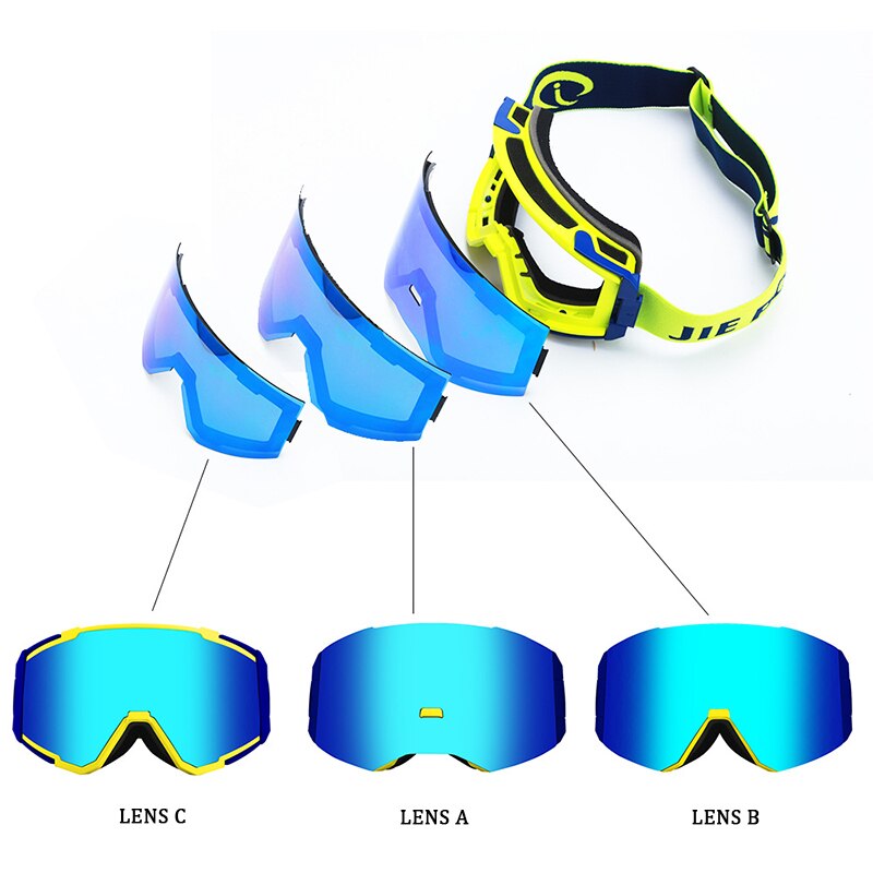 Buiten snowboarden magneet lens skibril heren dames anti-condens premium sneeuw skibril uv-bescherming wintersportbril