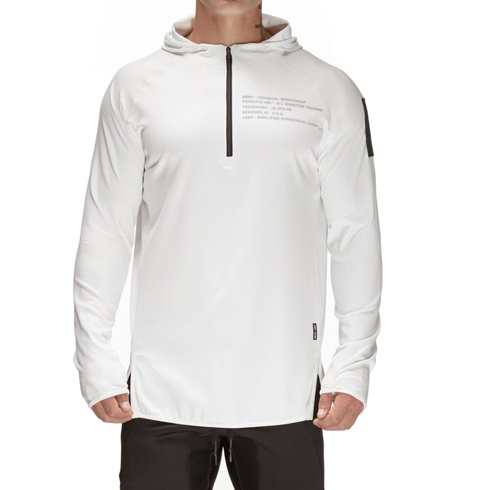 Men's Hoodie - Cotton Long Sleeve - Breathable Gym & Bodybuilding Top: XL / White