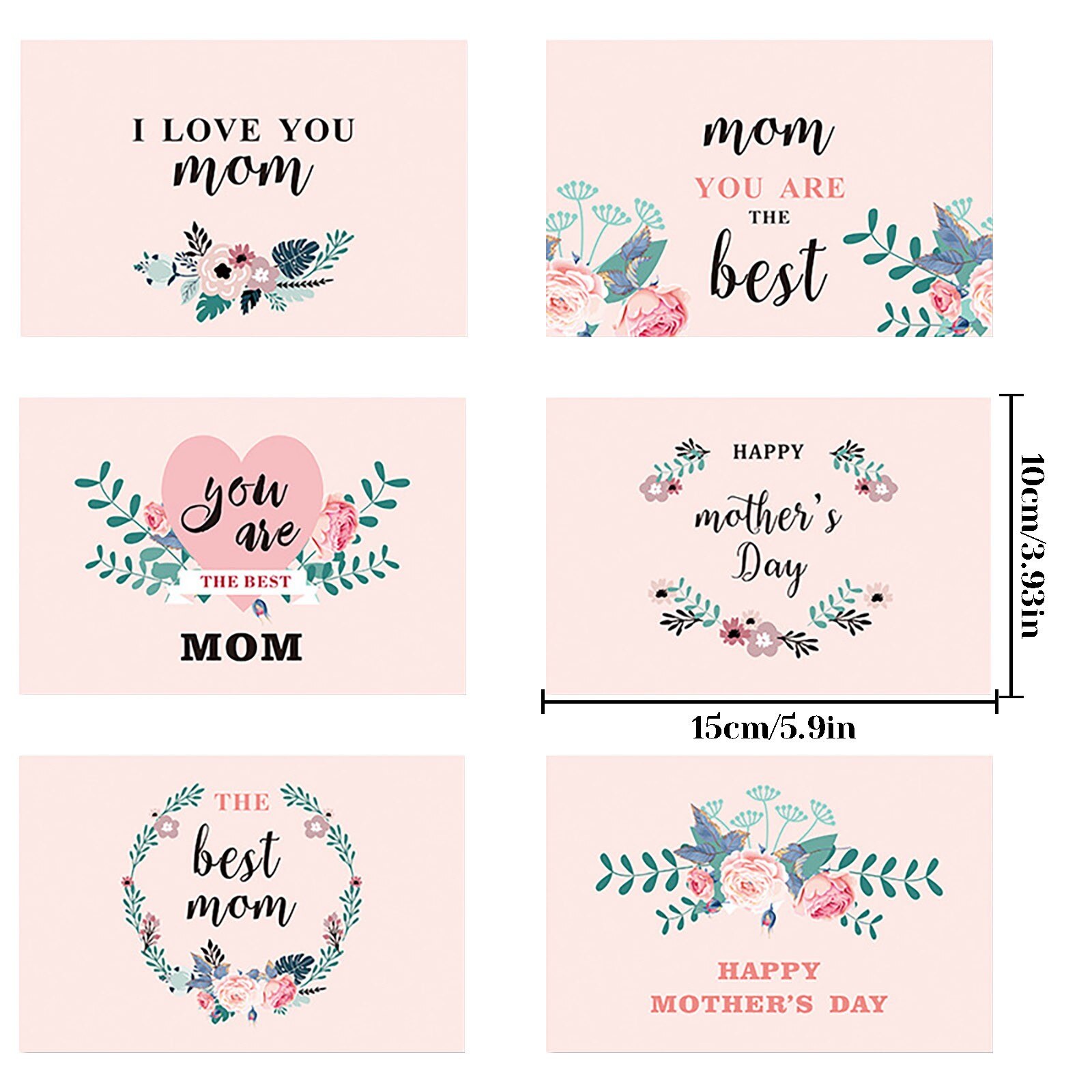 Cute Mother's Day Flower Greeting Card Blessing Card Thanksgiving Friendship Card: E