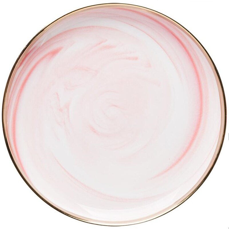 Prato de jantar de mármore rosa conjunto de utensílios de cozinha de cerâmica conjunto de pratos de comida salada de arroz macarrão tigela sopa cozinha entrega gratuita