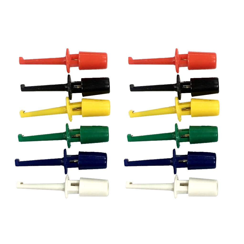 12 Stuks Kleur Test Hook Clip Grabbers Test Probe Smd Ic Service Voor Multimeter