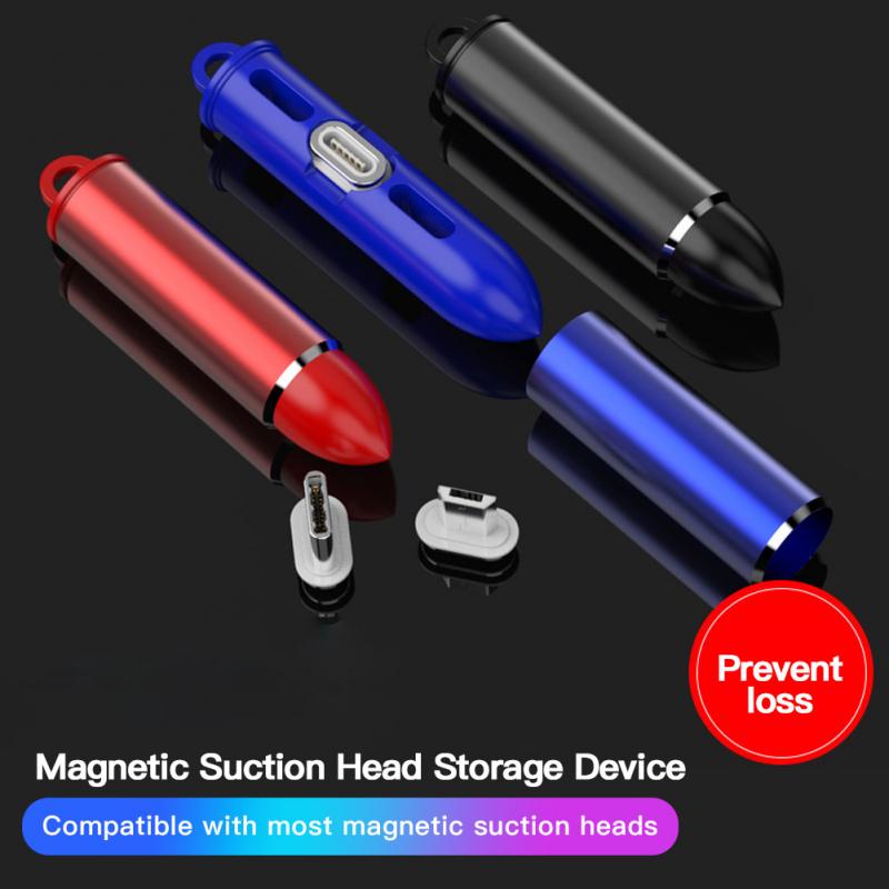 Draagbare Magnetische Stekkers Box Type C Usb Connector Adapter Tips Metalen Doos Voor Iphone Micro Usb Type C Magneet charger Cable