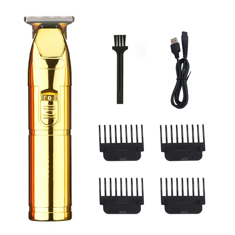 Professionele Tondeuse Gouden Clipper Voor Mannen Oplaadbare Kapper Draadloze Haar Knippen T Machine Haar Styling Baard Trimmer: D ABS Gold