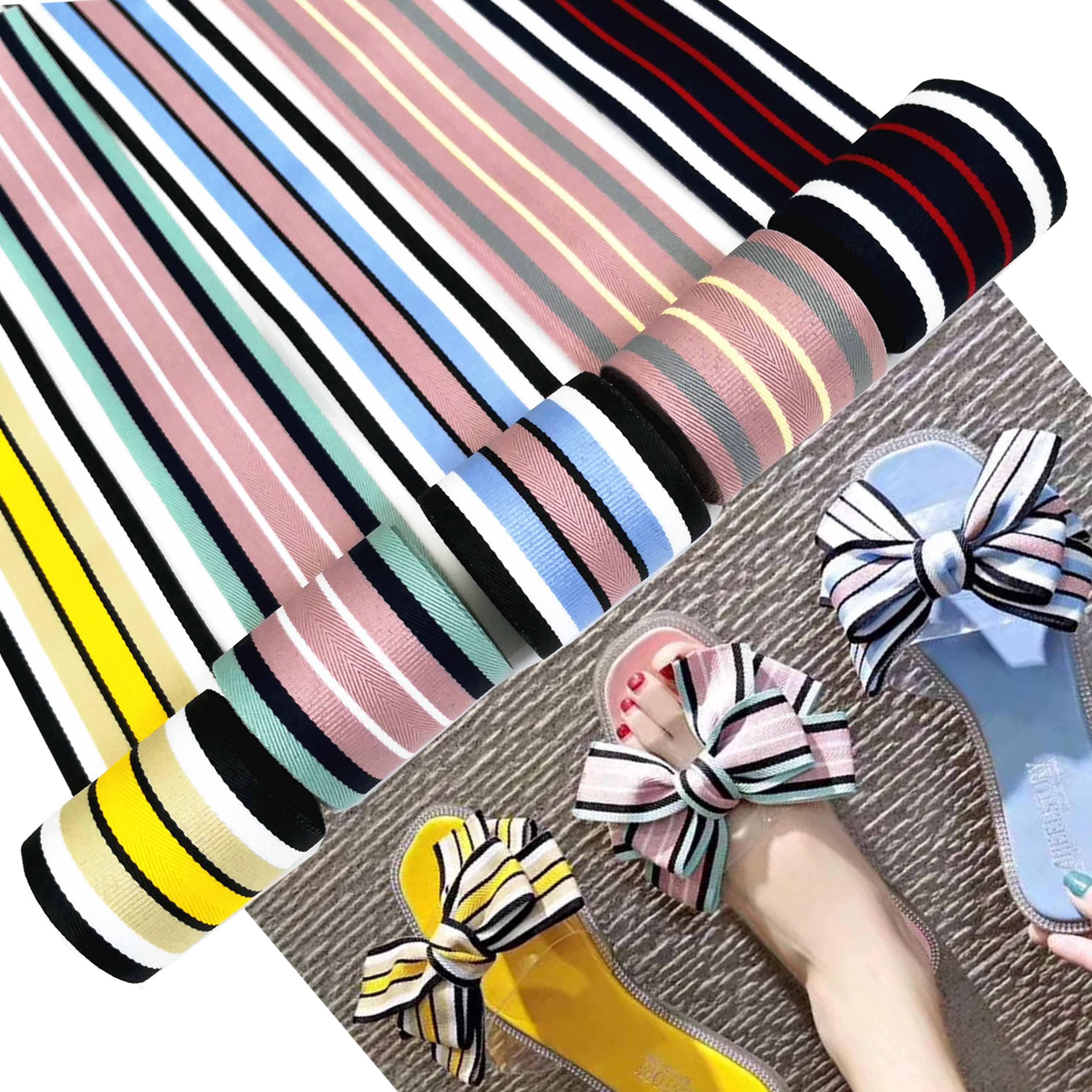4cm stribet bånd dekorative kant klud strip bred t-shirt hat diy sko bælte syning tøj håndlavet tilbehør bias tape