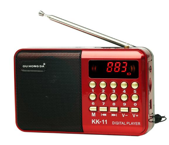 Radio trådlösa högtalare bärbar fm-radio musikspelare digital miniradio multifunktionell fm-ljudinspelare sätt i kort: Default Title