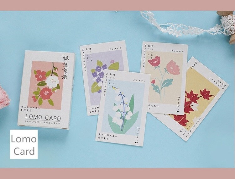 28 ark/set blommor växter serie lomo kort mini papper vykort/gratulationskort/födelsedagskort
