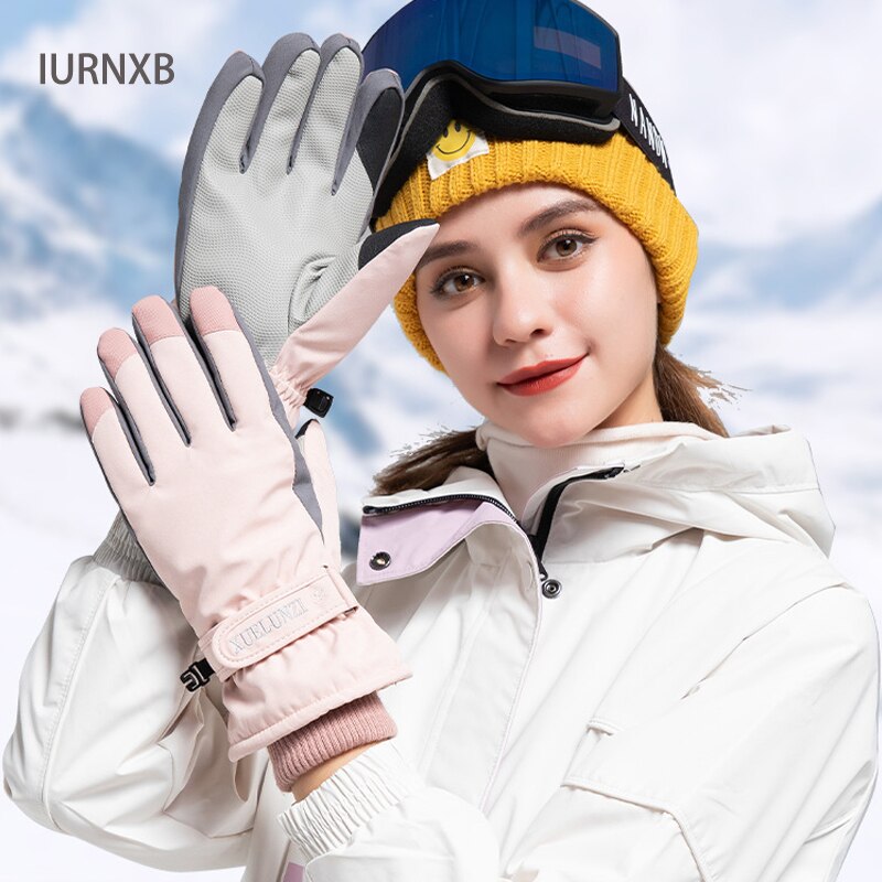 Ski Handschoenen Waterdichte Handschoenen Met Touchscreen Functie Snowboard Thermische Handschoenen Outdoor Verdikte Winter Vrouwen Handschoenen