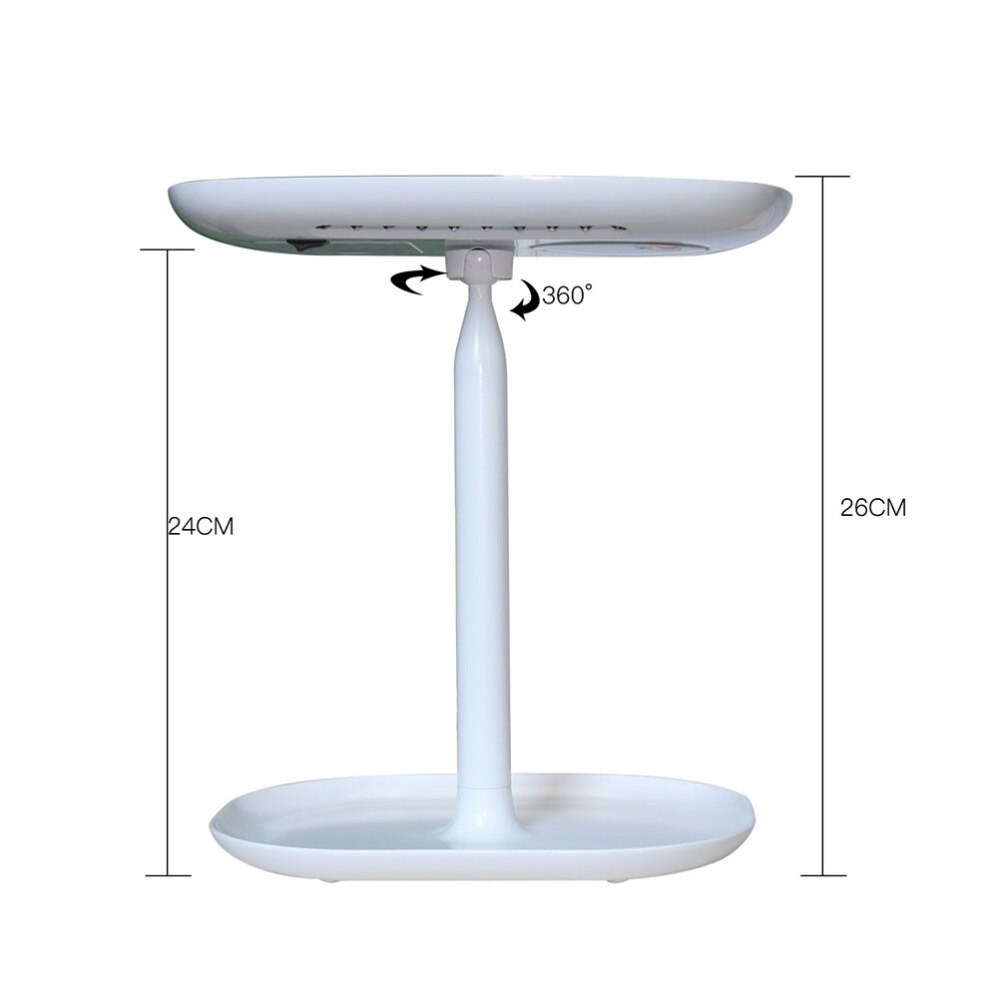 37 LED Lighted Desktop Makeup Mirror Touch Screen Vanity Mirror Rotatable at 360 Degree and Attached with Magnification Mirror