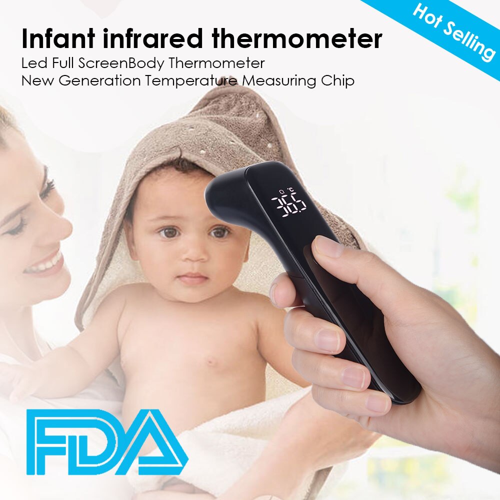 Digital IR Infrared LED Full Screen Smart Body Thermometer / 1S Instant Measure Thermometer for Baby Kids and Adults