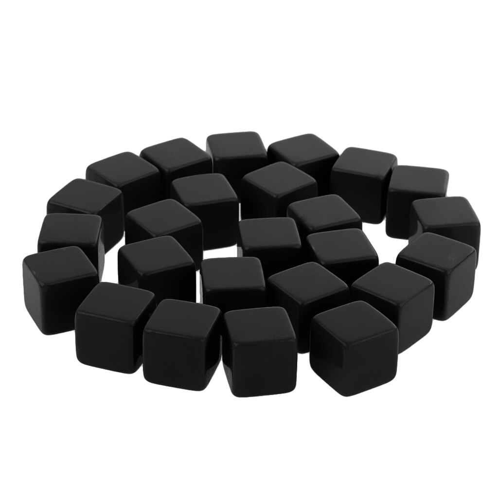 Dados en blanco de tamaño estándar, D6, seis lados, juegos de rol, 16mm/0,62 pulgadas, , 25 uds.