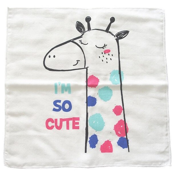 Neugeborenen Baby Speichel Handtuch 100% Baumwolle Komfortable Und Sichere Baby Taschentücher Baby Zeug Vier Schichten Von Gaze: giraffe