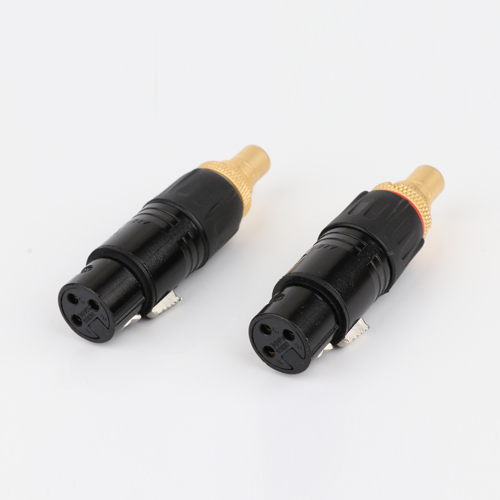 2PC NEUTRIK XLR male to RCA Female Socket Adapter plated gold RCA plug XLR to RCA Female Socket Adapter Gold Balanced Cable Plug