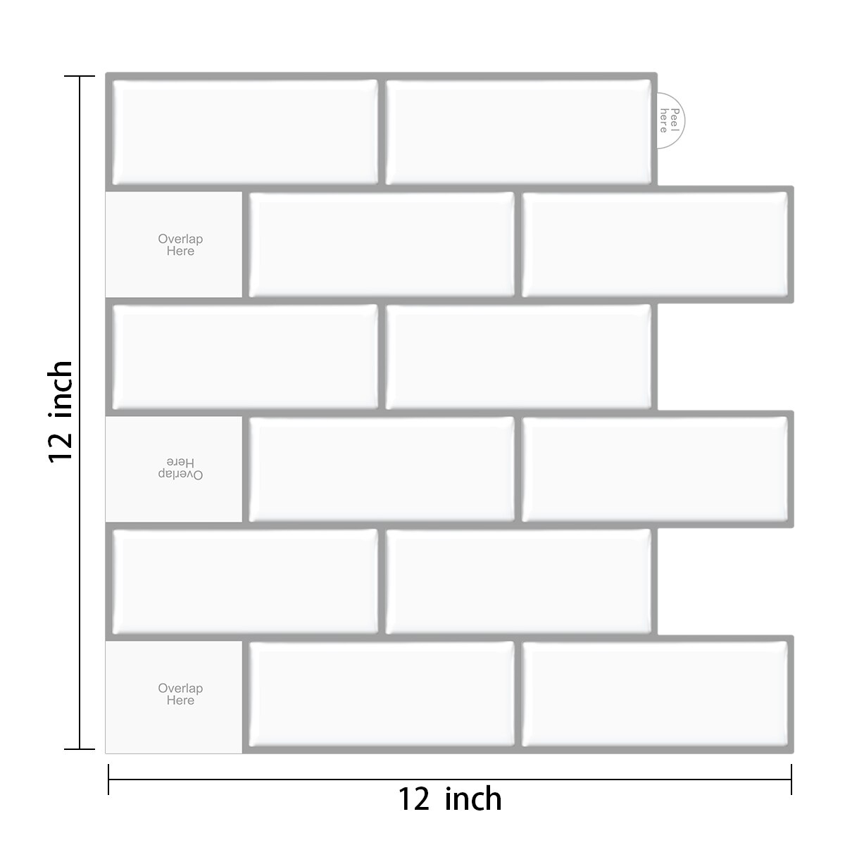 3d Waterproof Self Adhesive Removable Kitchen Backsplash Wall Sticker--1 Sheet: T80090