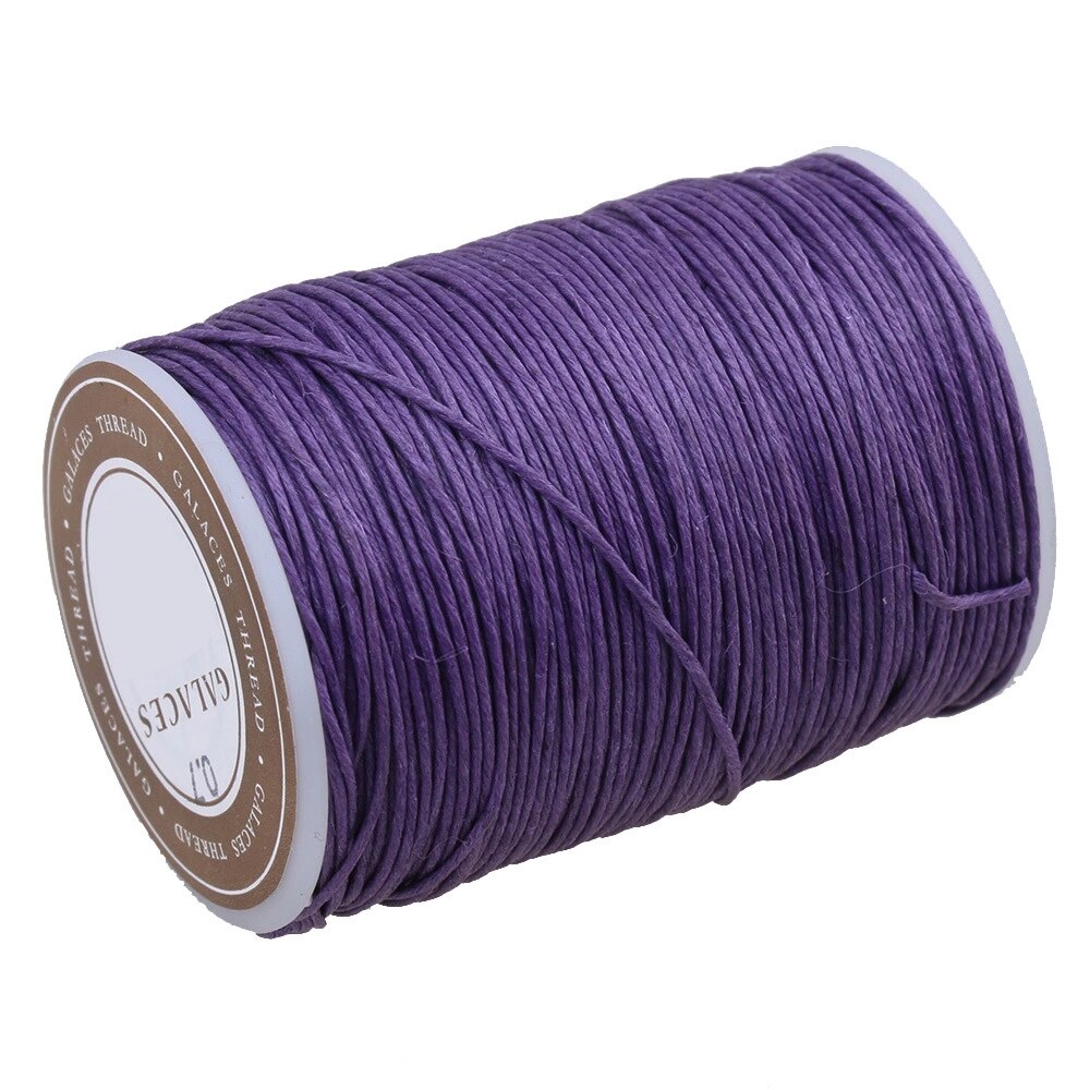 Fil ciré de couture en chanvre | Cuir, artisanal, violet, 0.7mm pour travail manuel, couture du chanvre