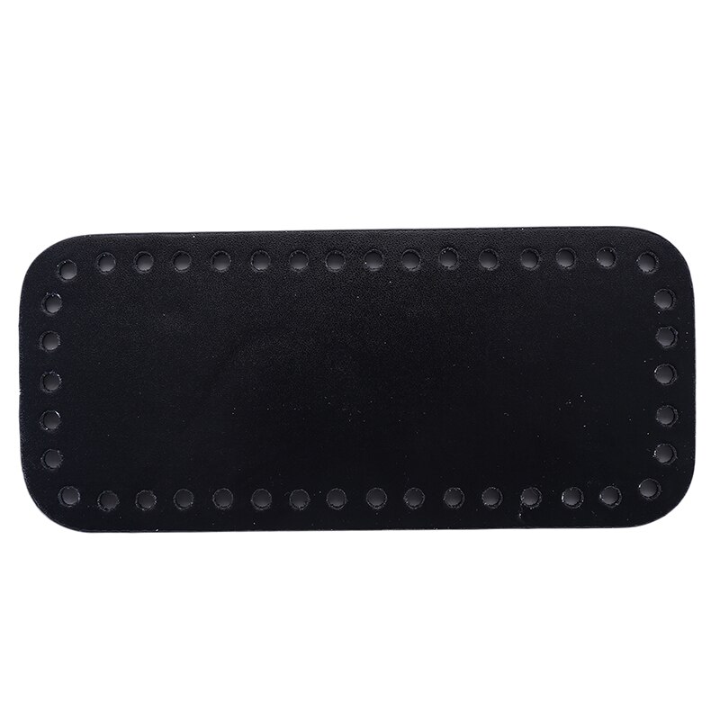 18X8Cm Bodem Voor Breien Tas Pu Lakleren Tas Accessoires Rechthoek Bodem Met Gaten Diy Gehaakte Tas bodem: black