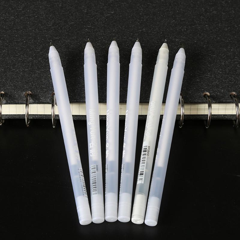 6 Pcs White Oil Based Paint Pen Markers Fine Point Tips Permanent Ink that Works on Glass Wood Metal Rubber Rocks Stone Arts Cra