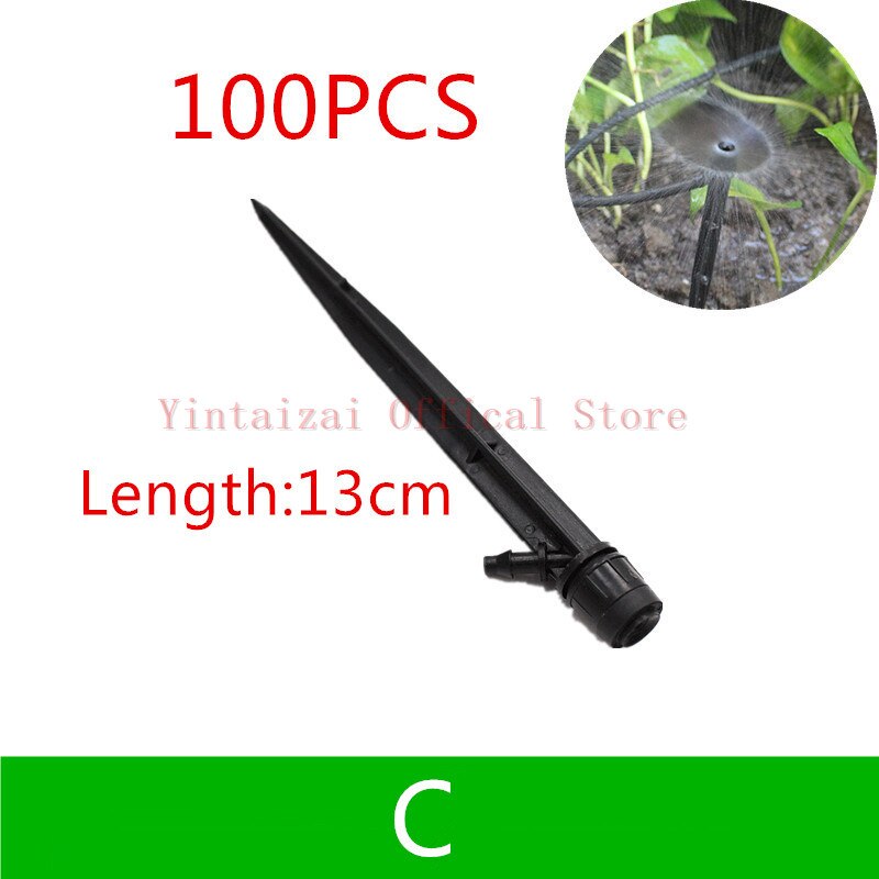 100PCS Adjustable Dripper On Stake For Fruit Tree Watering Garden Irrigation Drip Fittings Water Tools: C   100pcs