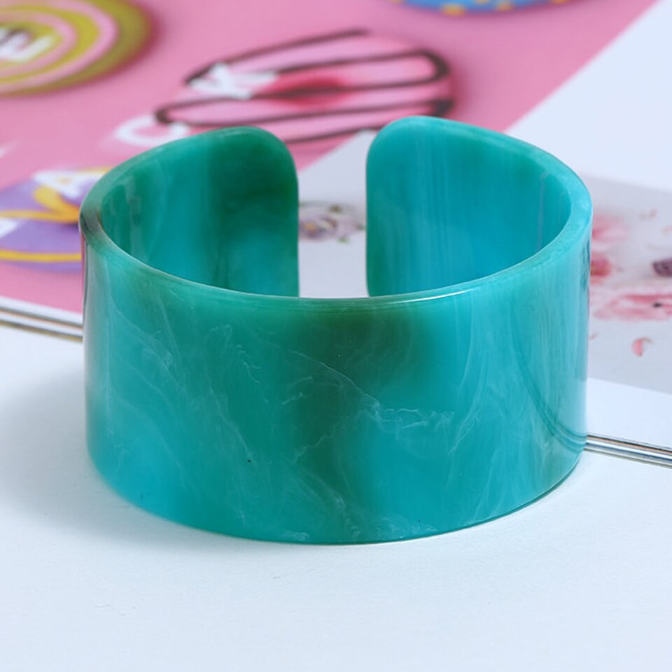 Stijlvolle Breed Breedte Kleurrijke Acryl Vrouwen Manchet Bangle
