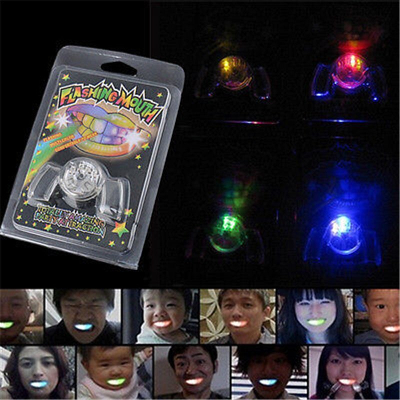 estilo de juguete, luz LED para destellear, soporte para la boca, pieza que brilla en los dientes para de Halloween Rave