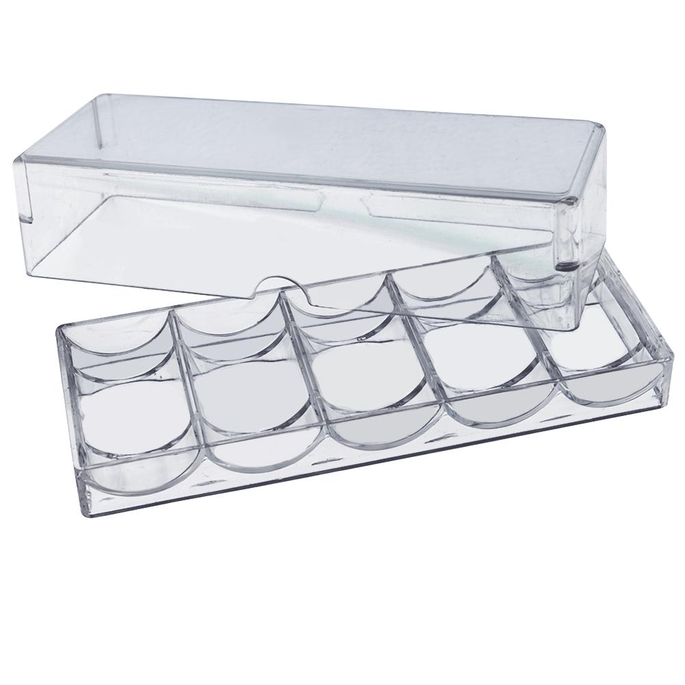 Transparante Poker Chips Doos Acryl Plastic Clear Draagbare Chips Doos Casino Levert 100-115 Stukken Gokken Chips Storage Case: Default Title
