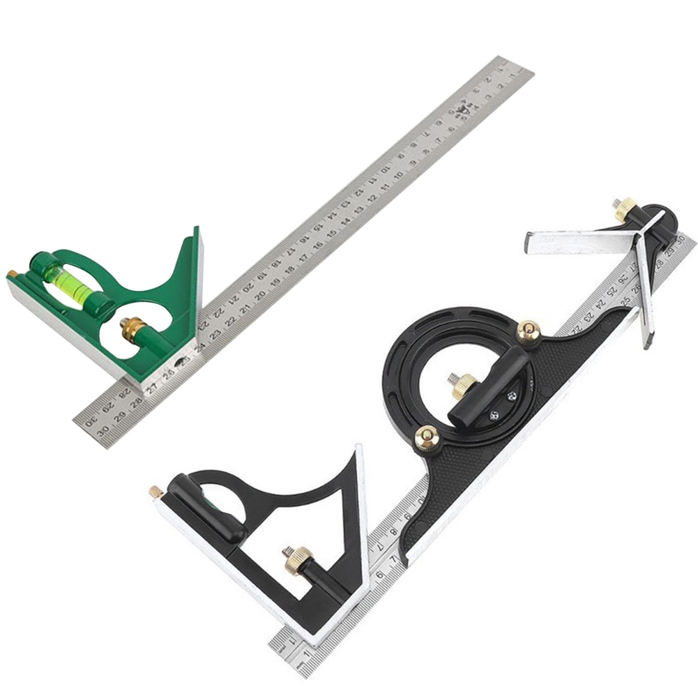 3 In 1 Square Angle Ruler Set High Precision Protractor Measuring Tools Combination Square DIY Angle Spirit Level 300mm