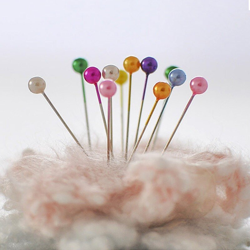 100Pcs Parel Naald Ronde Hoofd Kleding Naald Diy Decoratie Ambachten Bruiloft Broche Naald Naald Positionering Doos