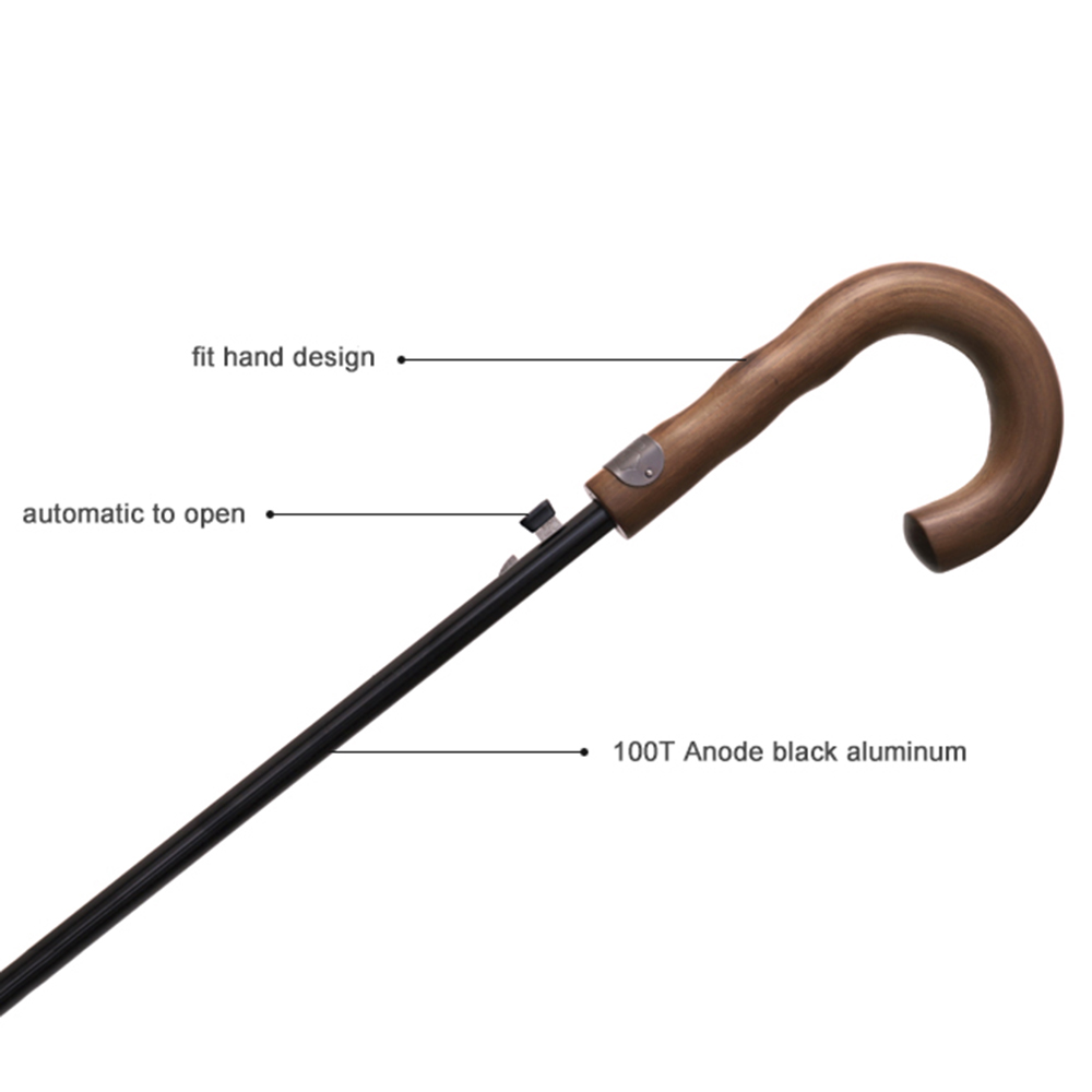 Parachase 135cm Long Handle Umbrella Rain Women Large Wooden Handle Clear Umbrella Windproof Double Layer Paraguas