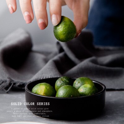 Styl skandynawski matowy zastawa stołowa jednokolorowy maselniczka talerz na owoce przyprawa danie talerz ceramiczny danie mały talerz