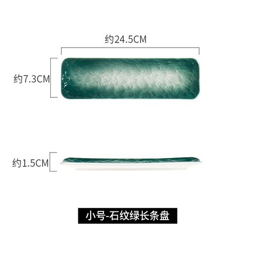 Japansk sten mønster keramisk strimmel sushi køkken tallerken enkel hjem vestlig mad fad tallerken hotel restaurant køkken service: En -9.5 inches